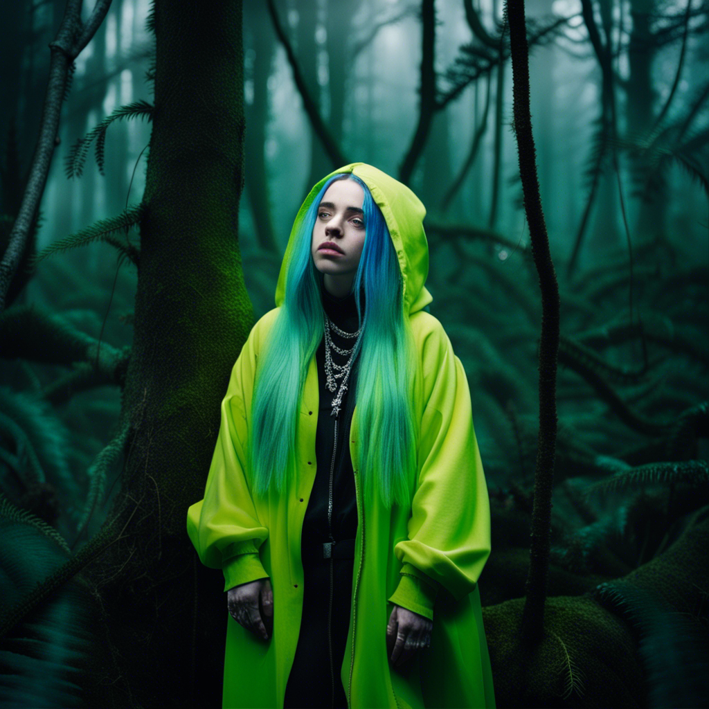 ai art - billie eilish in a mystical, enchanted forest