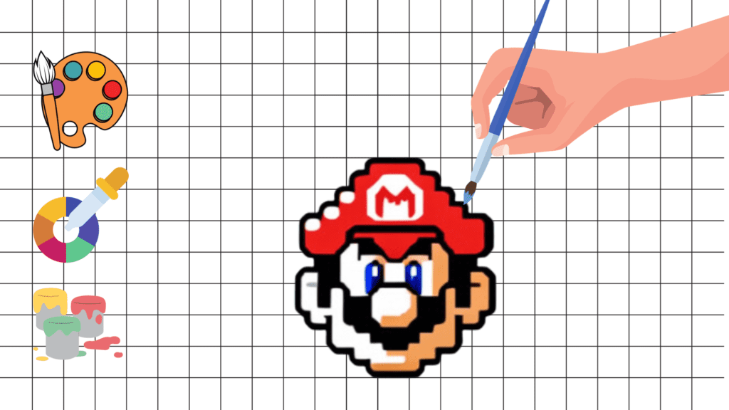 Adding-colors-and-shading-to-Super-Mario