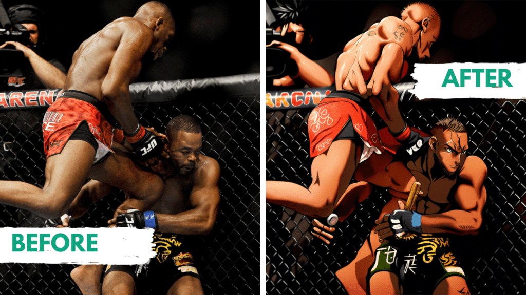 Photo to Anime Converter UFC Flying Knee